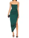 Astr Hallie Dress In Forest Green In Green