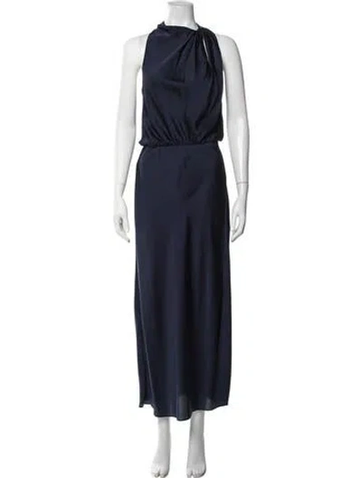 Pre-owned Astr Halterneck Long Dress In Blue