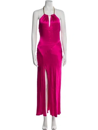 Pre-owned Astr Halterneck Long Dress In Red