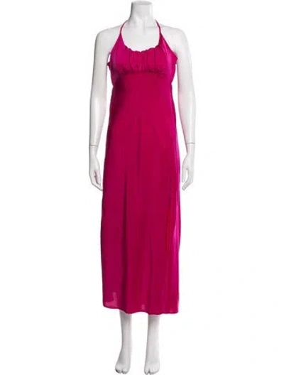 Pre-owned Astr Halterneck Long Dress In Red
