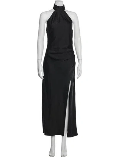 Pre-owned Astr Halterneck Long Dress W/ Tags In Black