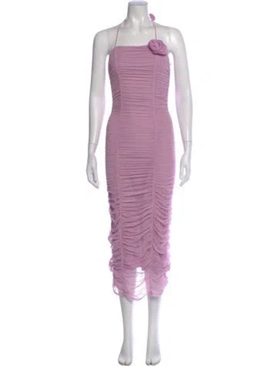 Pre-owned Astr Halterneck Midi Length Dress In Purple