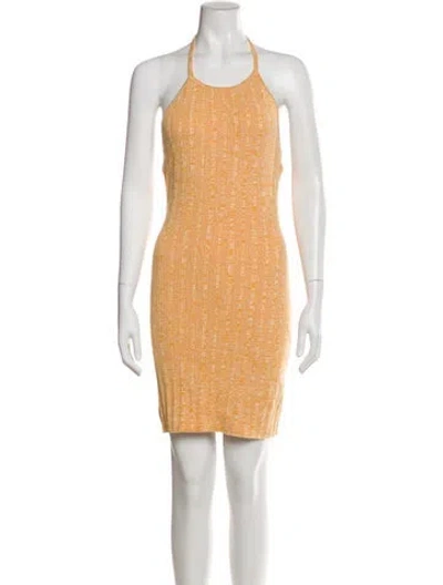 Pre-owned Astr Halterneck Mini Dress In Brown