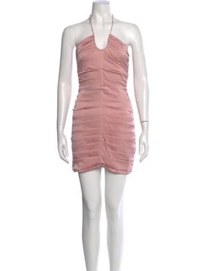 Pre-owned Astr Halterneck Mini Dress In Red