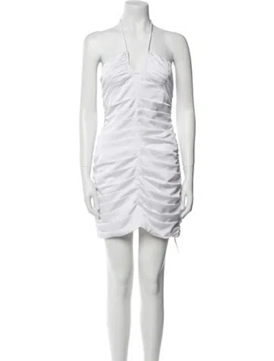 Pre-owned Astr Halterneck Mini Dress In White