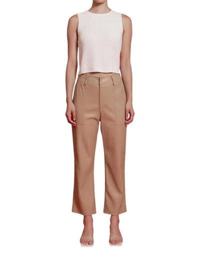 Astr Haven Faux Leather Pants In Tan In Multi