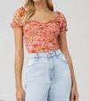 Astr Helena Top In Pink Multi Floral In Multi