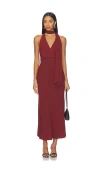 Astr Hilaire Dress In Burgundy