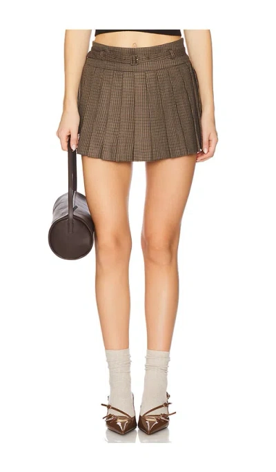 Astr Hina Skort In Olive Plaid