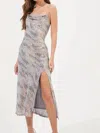 ASTR HOLLYWOOD DRESS IN SILVER/PINK MULTI