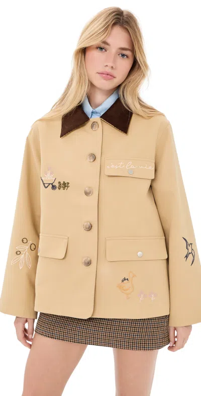 Astr Hope Barn Jacket Khaki Brown In Neutral