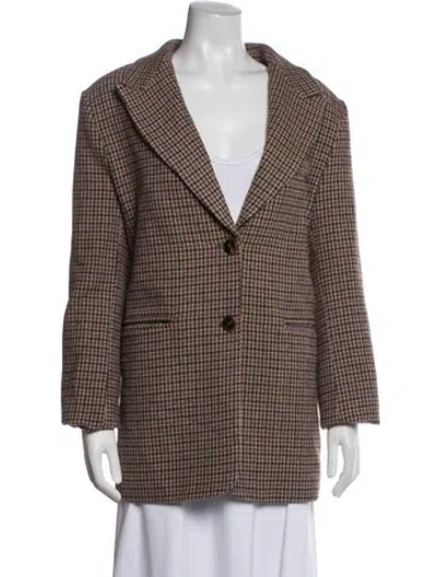 Pre-owned Astr Houndstooth Print Blazer In Neutrals