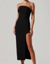 Astr Idalia Strapless Bodycon Midi Dress In Black In Black