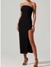 Astr Idalia Strapless Bodycon Midi Dress In Black In Black