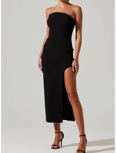 Astr Idalia Strapless Bodycon Midi Dress In Black