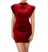 Astr The Label Ila Cap Sleeve Velvet Minidress In Red