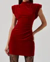 Astr The Label Ila Cap Sleeve Velvet Minidress In Red