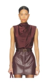 Astr The Label Inaya Crystal Studded Sleeveless Top In Burgundy