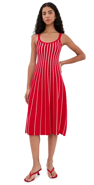 Astr The Label Irecia Stripe Sleeveless Sweater Dress In Red