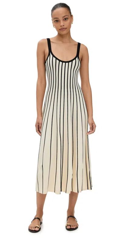 Astr Irecia Sweater Dress Stripe Black Cream