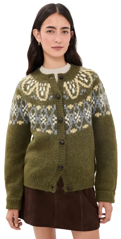 Astr Irene Cardigan Olive In Green