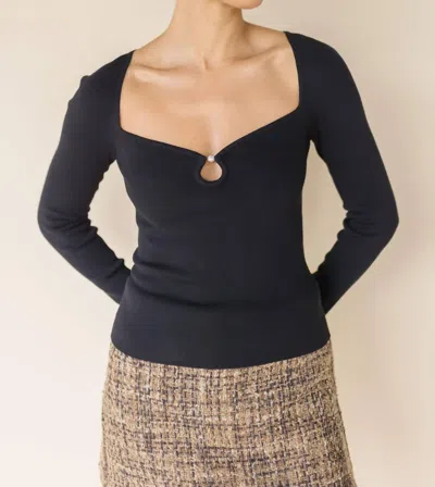 Astr Is Pearl Detail Sweater In Black