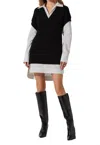 Astr The Label Ishilly Layered Long Sleeve Sweater Shirtdress In Multi