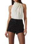 Astr The Label Iza Mock Neck Sleeveless Top In White
