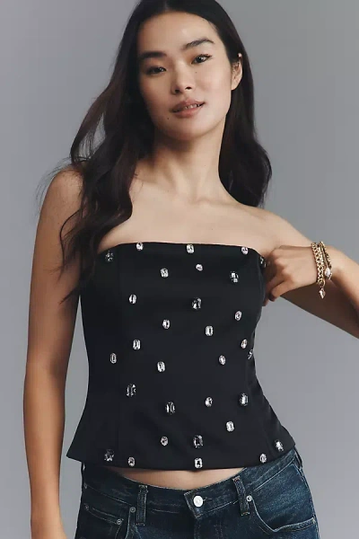 Astr Jaila Strapless Corset Top In Black