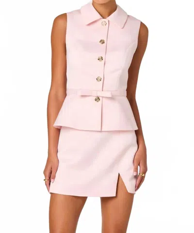 Astr Jamia Peplum Button-front Mini Dress In Pink