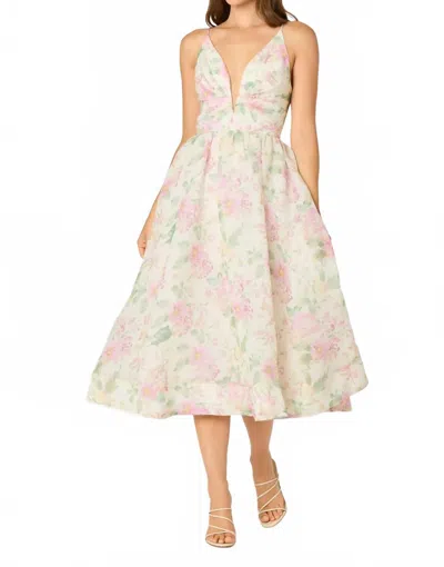 Astr The Label Janna Linen-blend Midi Dress In Green