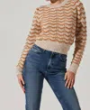 Astr Jaylani Crewneck Sweater In Mustard Taupe In Brown