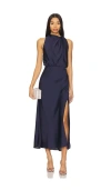 Astr The Label Jelyn Sleeveless Satin Midi Dress In Navy