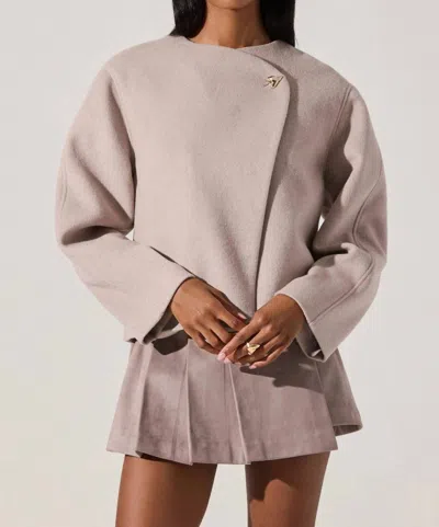 Astr Jennah Wool-blend Wrap Jacket In Oatmeal In Neutral
