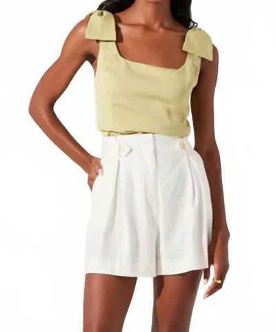 Astr Jessica Bow Detail Sleeveless Top In Matcha In Green