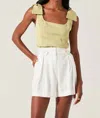 Astr The Label Bow Shoulder Tank In Green