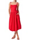 Astr The Label Jevi Sleeveless Bubble Midi Dress In Red