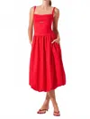 Astr The Label Jevi Sleeveless Bubble Midi Dress In Red