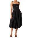 Astr The Label Jevi Sleeveless Bubble Midi Dress In Black