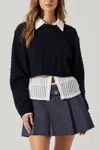 Astr Jolie Sweater In Midnight In Multi