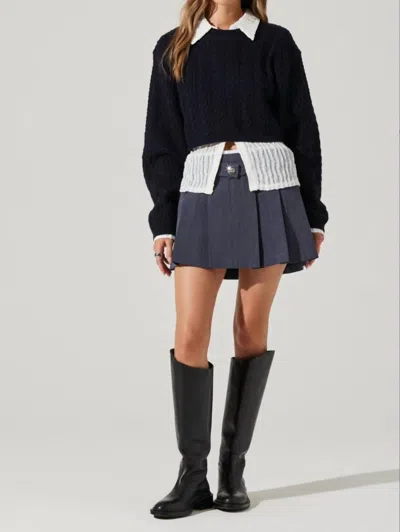 Astr Jorah Sweater In Midnight Navy In Blue