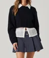 Astr Jorah Sweater Top In Midnight In Multi