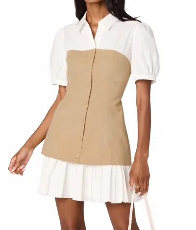 Astr Joseline Mini Dress In White In Brown