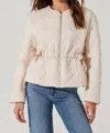 Astr Joslyn Diamond Quilted Jacket In Beige In Neutral