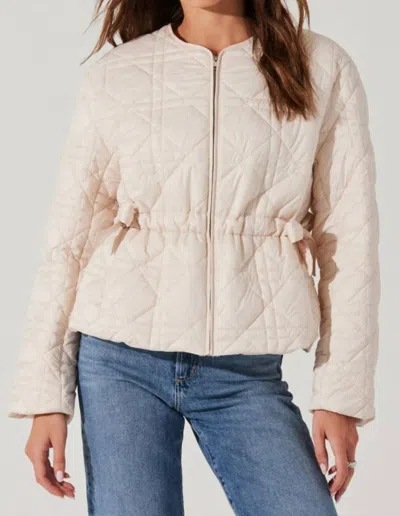Astr Joslyn Quilted Jacket In Nude Pink