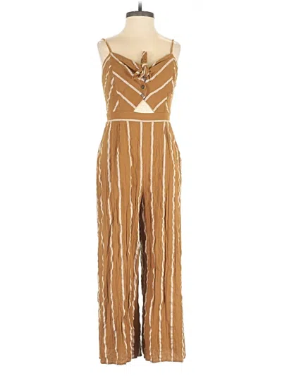 Pre-owned Astr Jumpsuit In Brown