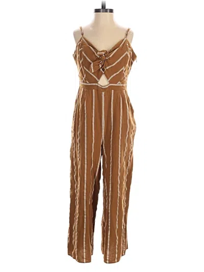 Pre-owned Astr Jumpsuit In Brown