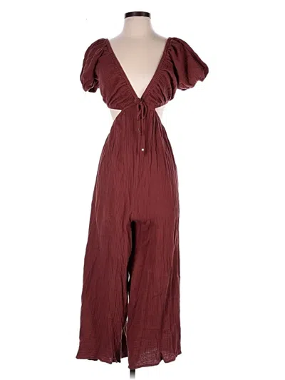 Pre-owned Astr Jumpsuit In Burgundy