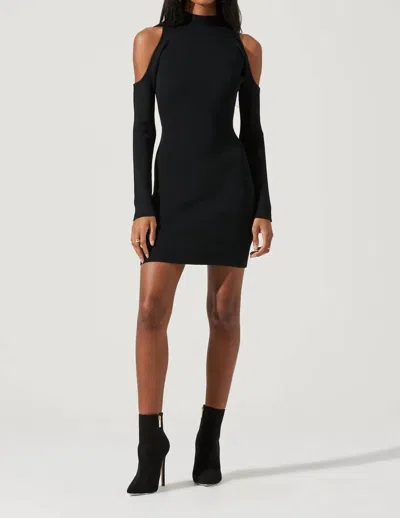 Astr Kade Shoulder Cutout Mini Dress In Black