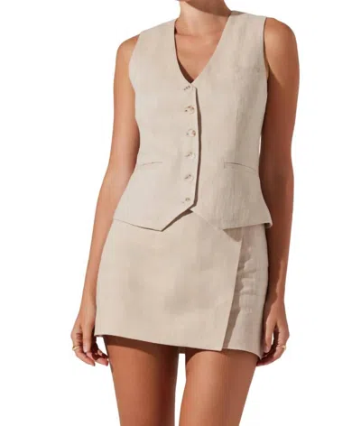 Astr Kaiko Linen Mini Skirt In Natural In White